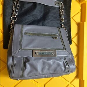 Tory Burch Gray Leather Crossbody Bag